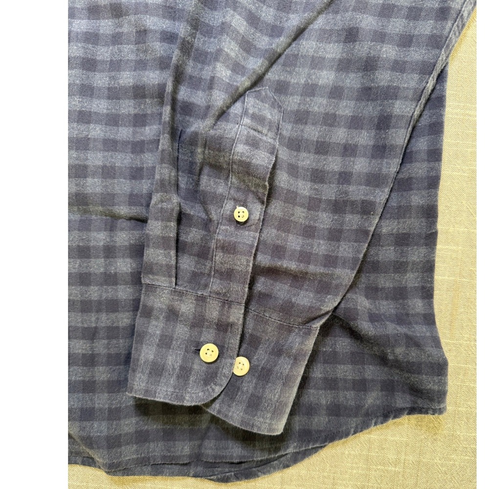 Flint and Tinder Mens XL Gingham Check Button Down Shirt Navy Blue F-210017 - Picture 7 of 15